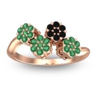Emerald Fashion Ring In 18K Rose Gold With Black Onyx – Devana Simple Ring