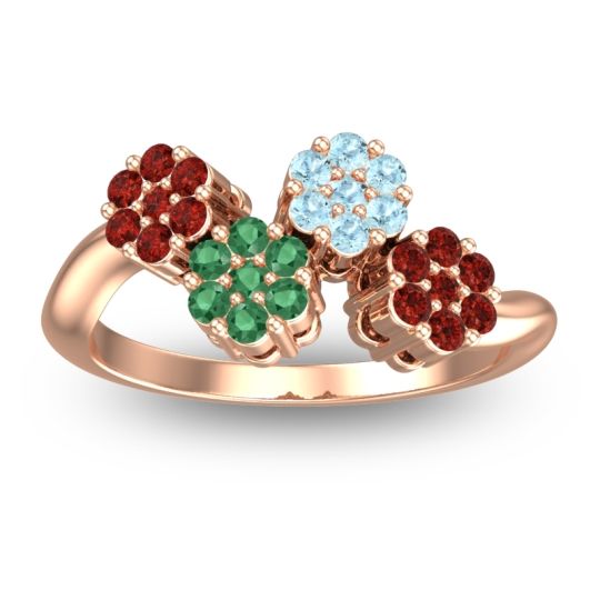 Simple Floral Pave Devana Ring