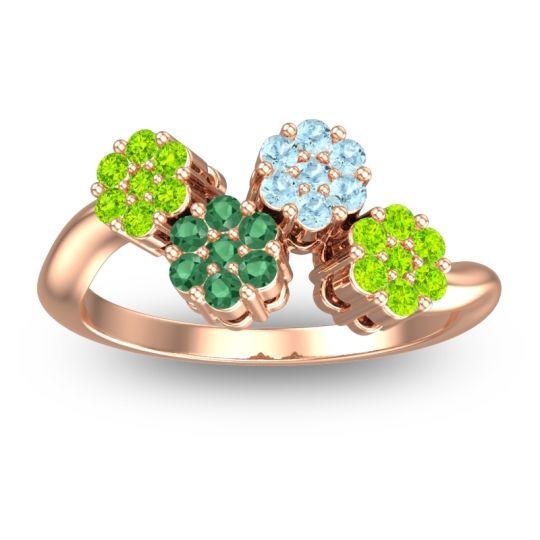 Simple Floral Pave Devana Ring