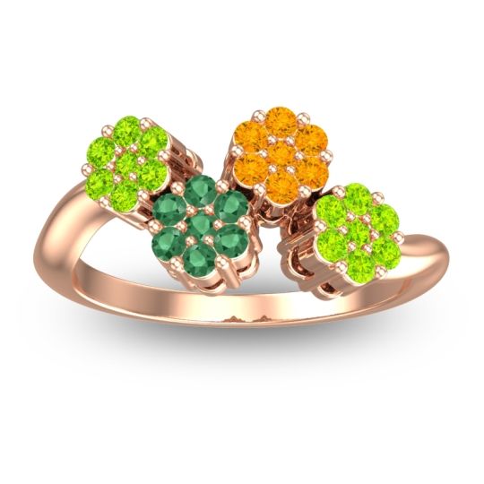 Simple Floral Pave Devana Ring
