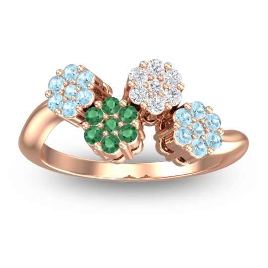 Simple Floral Pave Devana Ring