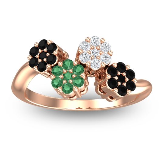 Simple Floral Pave Devana Ring