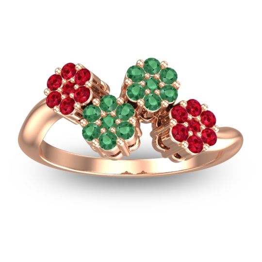 Simple Floral Pave Devana Ring