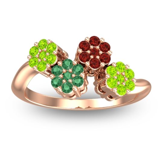 Simple Floral Pave Devana Ring