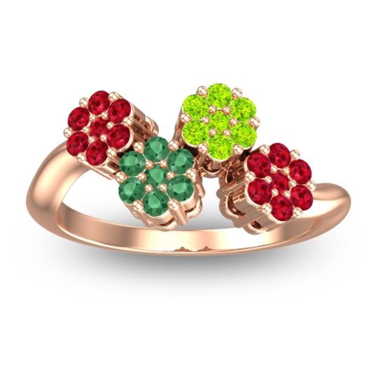 Simple Floral Pave Devana Ring