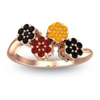 Garnet Fashion Ring In 18K Rose Gold With Citrine And Black Onyx – Devana Simple Ring