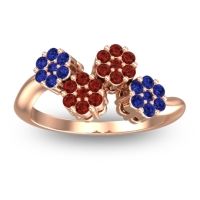 Garnet Fashion Ring In 18K Rose Gold With Blue Sapphire – Devana Simple Ring