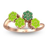 Peridot Fashion Ring In 18K Rose Gold With Emerald – Devana Simple Ring