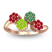 Simple Floral Pave Devana Ring