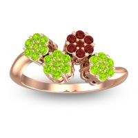 Simple Floral Pave Devana Ring