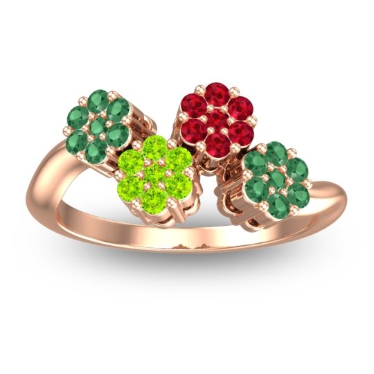 Simple Floral Pave Devana Ring