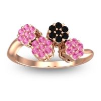 Pink Tourmaline Fashion Ring In 18K Rose Gold With Black Onyx – Devana Simple Ring