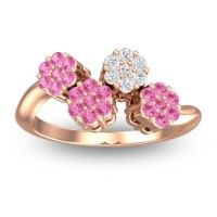 Pink Tourmaline Fashion Ring In 18K Rose Gold With Lab Diamond – Devana Simple Ring