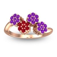 Ruby Fashion Ring In 18K Rose Gold With Amethyst – Devana Simple Ring