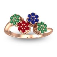 Simple Floral Pave Devana Ring