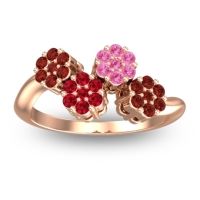 Ruby Fashion Ring In 18K Rose Gold With Pink Tourmaline And Garnet – Devana Simple Ring