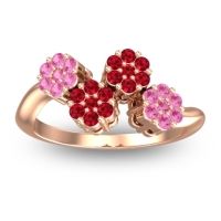 Simple Floral Pave Devana Ring