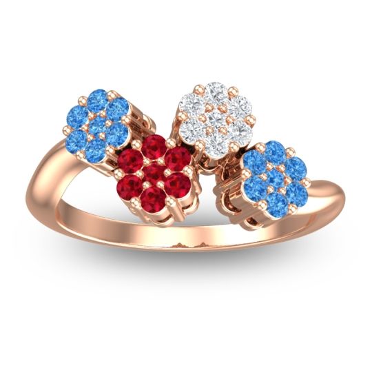 Simple Floral Pave Devana Ring