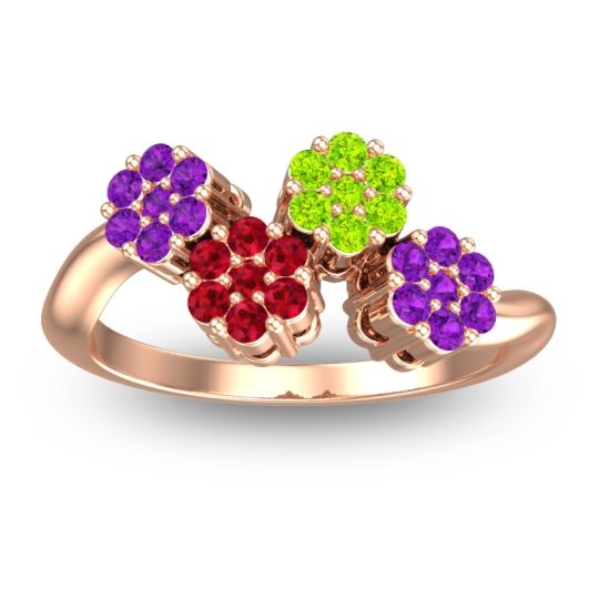 Simple Floral Pave Devana Ring