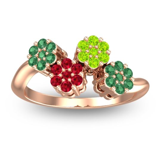 Simple Floral Pave Devana Ring