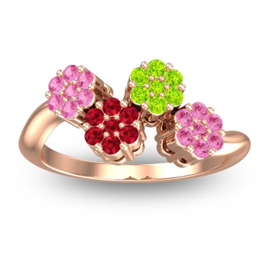 Simple Floral Pave Devana Ring