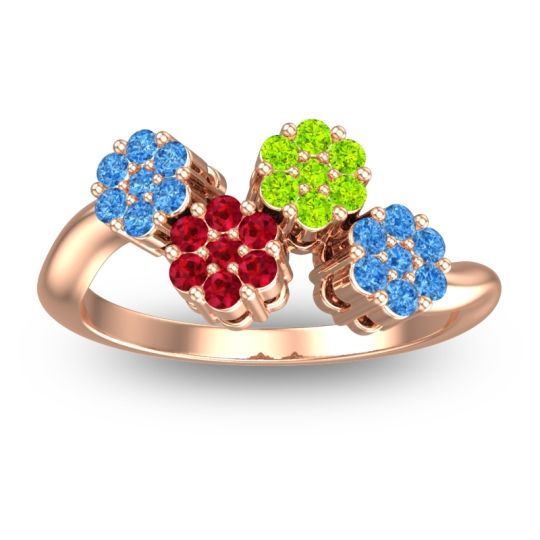 Simple Floral Pave Devana Ring