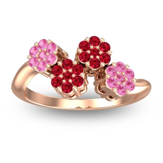 Simple Floral Pave Devana Ring