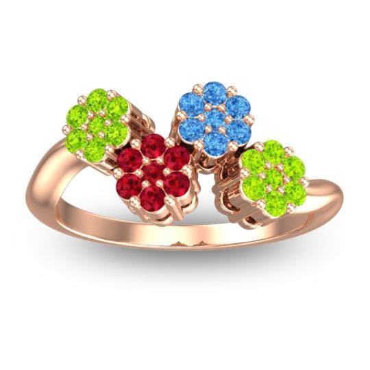 Simple Floral Pave Devana Ring