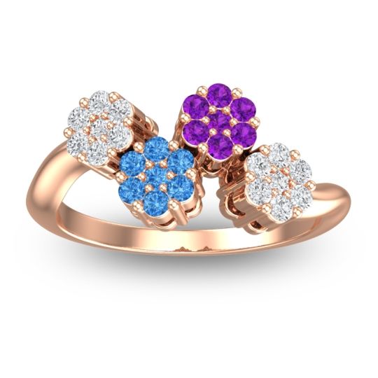 Simple Floral Pave Devana Ring