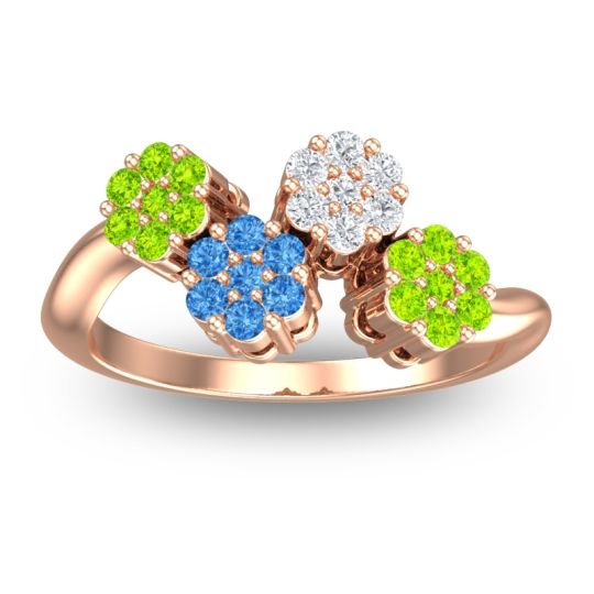 Simple Floral Pave Devana Ring