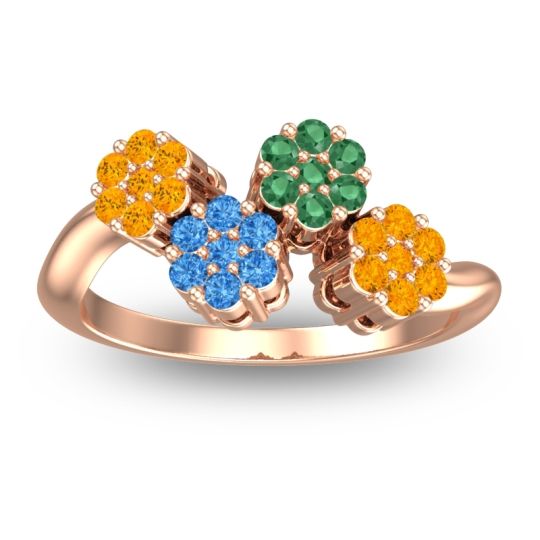 Simple Floral Pave Devana Ring