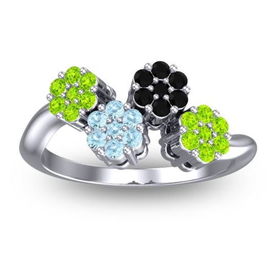 Simple Floral Pave Devana Ring