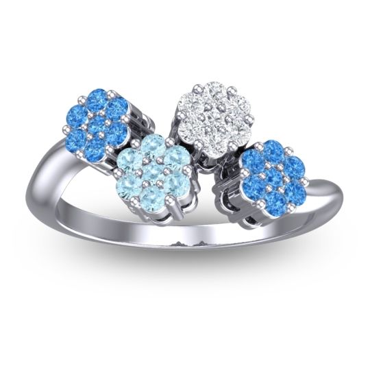Simple Floral Pave Devana Ring