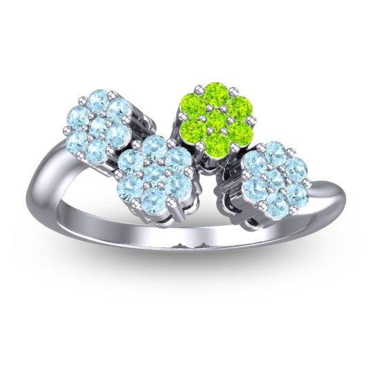 Simple Floral Pave Devana Ring