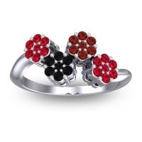 Simple Floral Pave Devana Ring