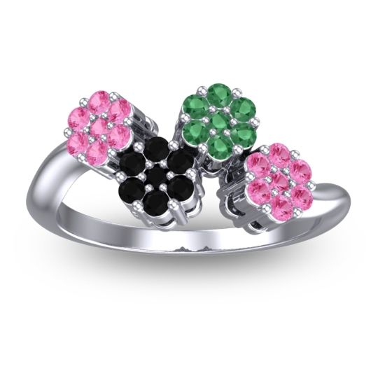 Simple Floral Pave Devana Ring