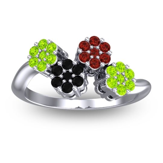 Simple Floral Pave Devana Ring