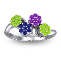 Simple Floral Pave Devana Ring
