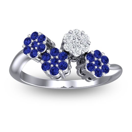 Simple Floral Pave Devana Ring