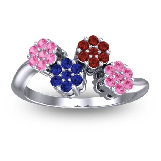 Simple Floral Pave Devana Ring