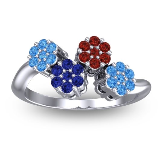 Simple Floral Pave Devana Ring