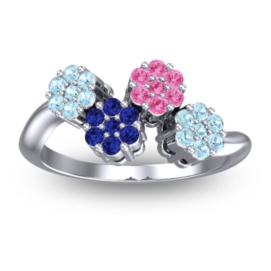 Simple Floral Pave Devana Ring