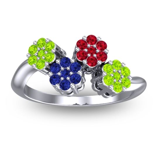 Simple Floral Pave Devana Ring