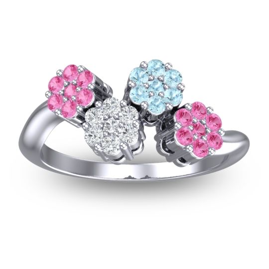 Simple Floral Pave Devana Ring