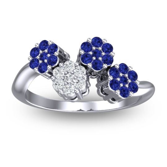 Simple Floral Pave Devana Ring