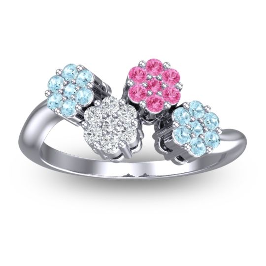 Simple Floral Pave Devana Ring