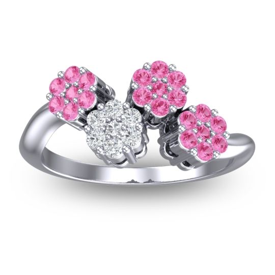Simple Floral Pave Devana Ring