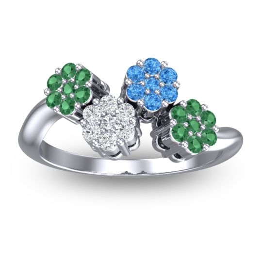 Simple Floral Pave Devana Ring