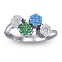 Simple Floral Pave Devana Ring