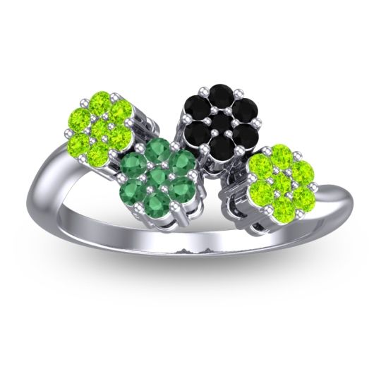 Simple Floral Pave Devana Ring